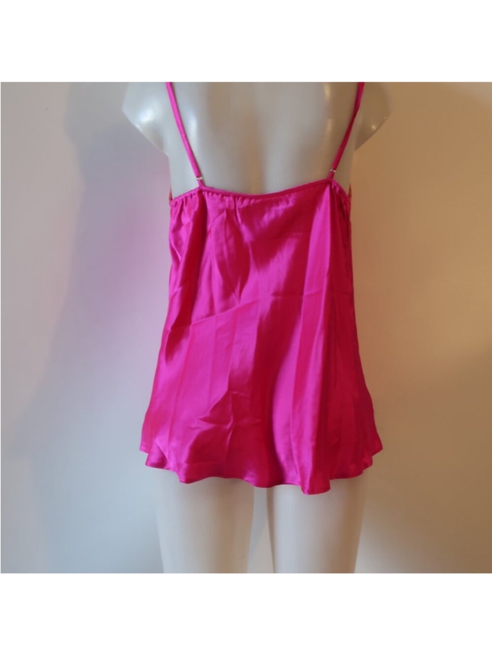 100% silk sexy Boheme Hot Pink Embroidered Butterfly Camisole🦋☘️🌺 - Picture 12 of 15